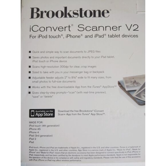 Brookstone iConvert Scanner V2 for Apple iPod Touch,iPhone Tablet Devices - Picture 7 of 9